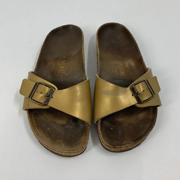 Birkenstock Womens Madrid Sand Color Leather Comfort Single Strap Sandals Sz 7.5 - Picture 12 of 16